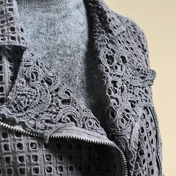 ALDO MARTINS Cutout mesh cotton moto jacket - Picture 8 of 10